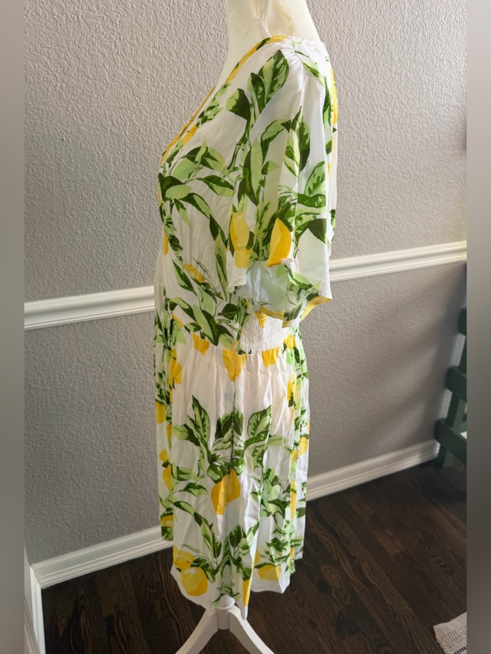 LOFT White Lemon Print Mini Dress - Picture 7 of 10